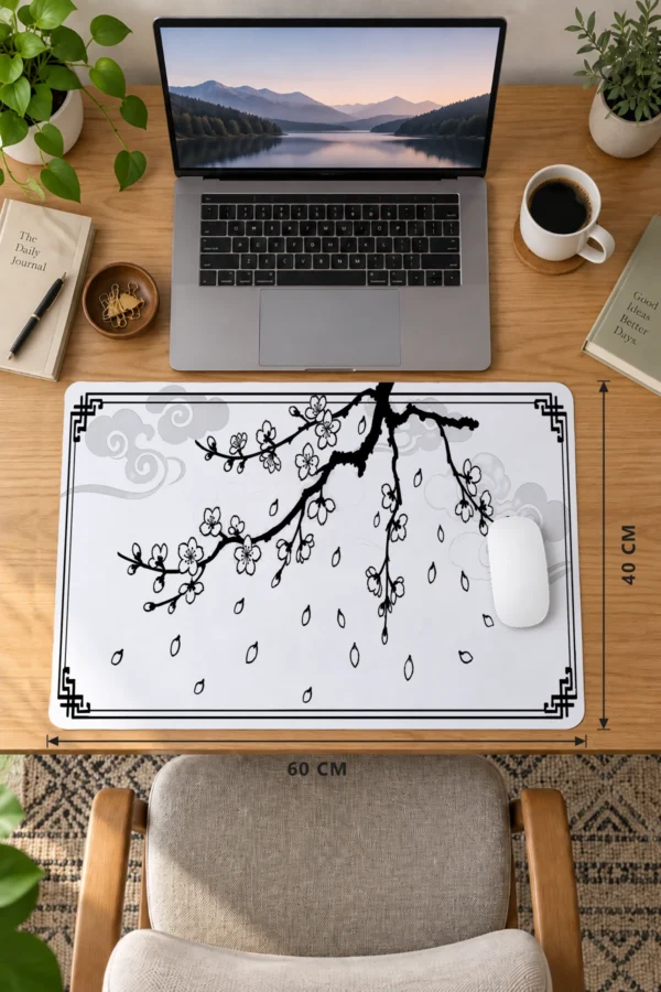 Ink Blossom Branch Dizüstü Gaming Mousepad
