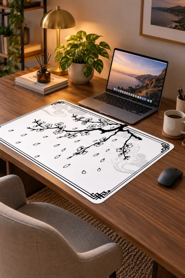 Ink Blossom Branch Dizüstü Gaming Mousepad