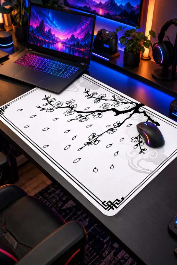 Ink Blossom Branch Dizüstü Gaming Mousepad