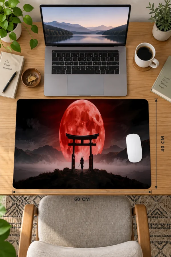 Blood Moon Torii 60x40 Gaming Mousepad Blood Moon Torii Dizüstü Gaming Mousepad
