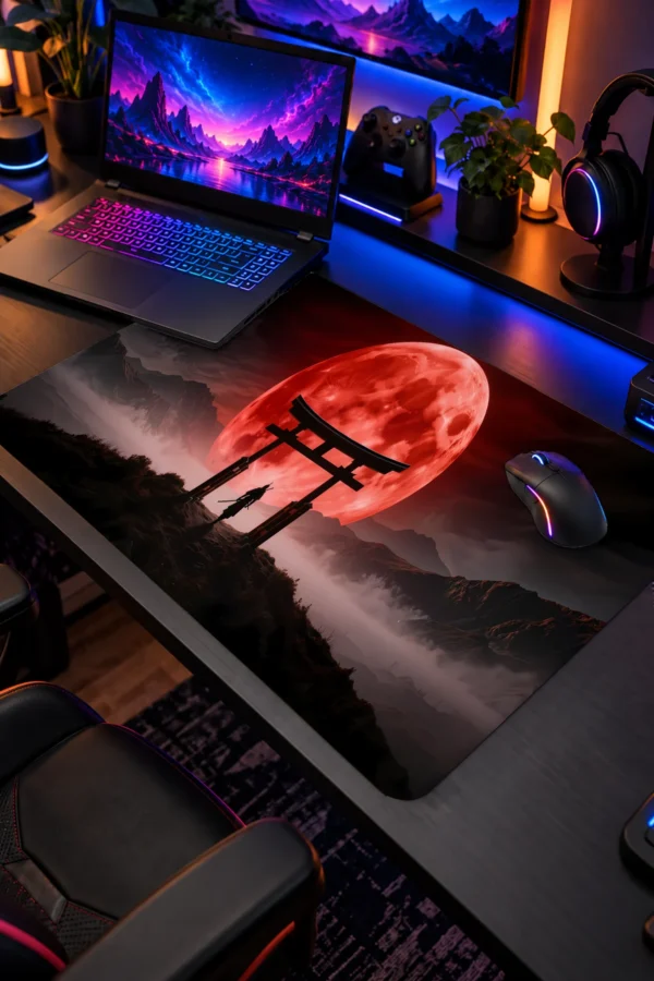 Blood Moon Torii 60x40 Gaming Mousepad Blood Moon Torii Dizüstü Gaming Mousepad