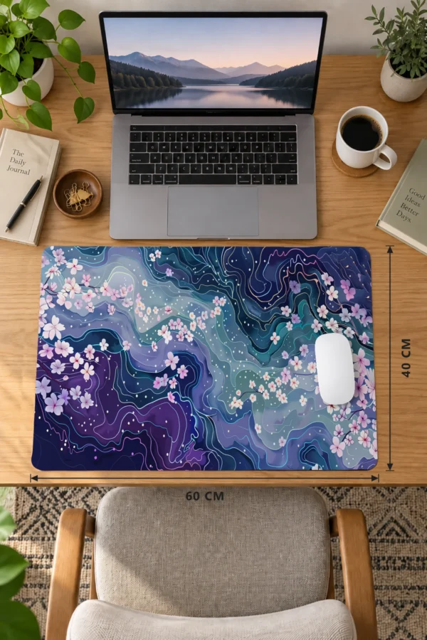Violet Blossom Stream Dizüstü Gaming Mousepad