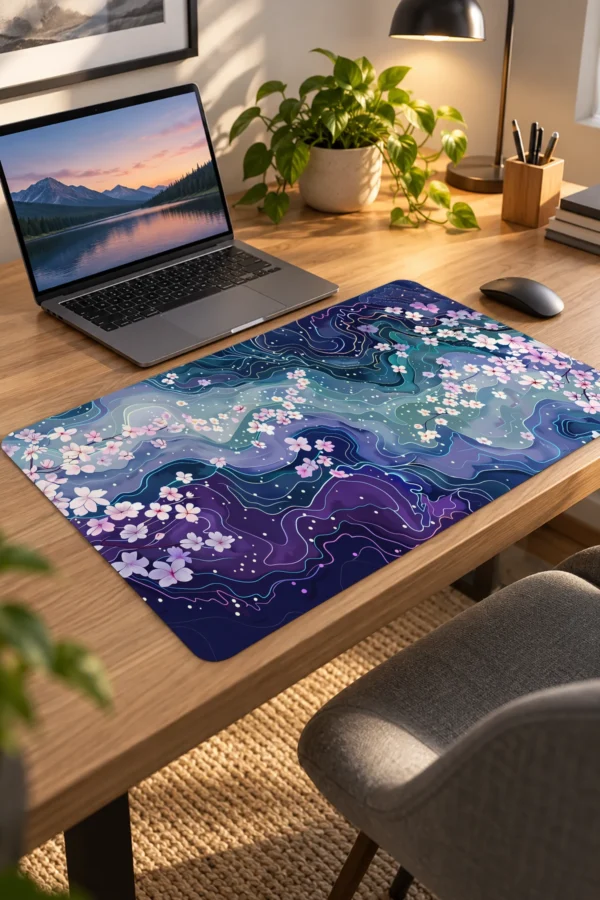 Violet Blossom Stream Dizüstü Gaming Mousepad