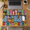 Kawaii Comic Grid 60x40 Gaming Mousepad Kawaii Comic Grid Dizüstü Gaming Mousepad