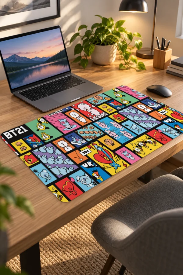 Kawaii Comic Grid 60x40 Gaming Mousepad Kawaii Comic Grid Dizüstü Gaming Mousepad