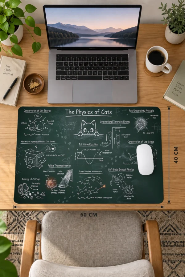 Feline Chalk Theory Dizüstü Gaming Mousepad