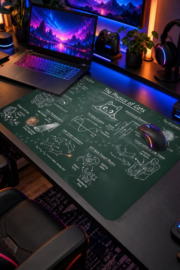 Feline Chalk Theory Dizüstü Gaming Mousepad