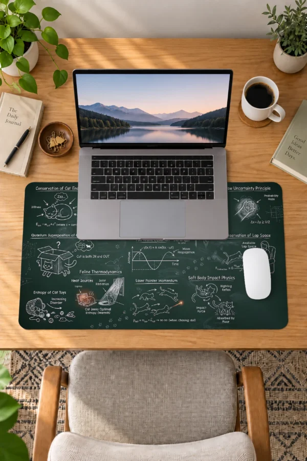 Feline Chalk Theory Dizüstü Gaming Mousepad