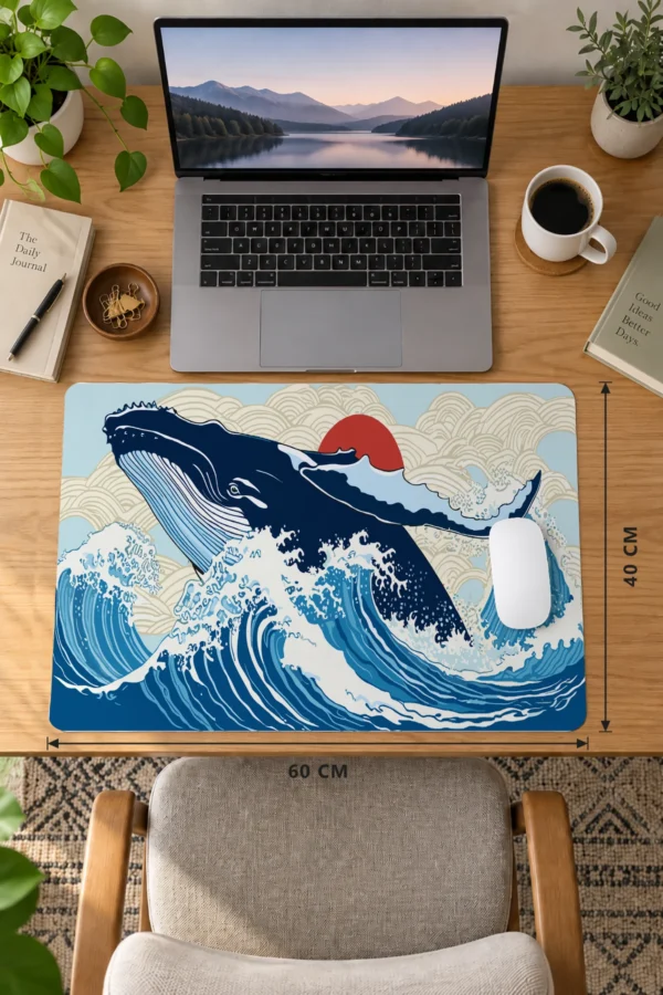 Great Wave Whale 60x40 Gaming Mousepad Great Wave Whale Dizüstü Gaming Mousepad