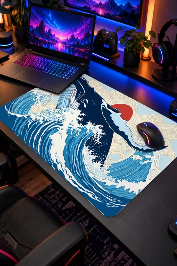Great Wave Whale 60x40 Gaming Mousepad Great Wave Whale Dizüstü Gaming Mousepad