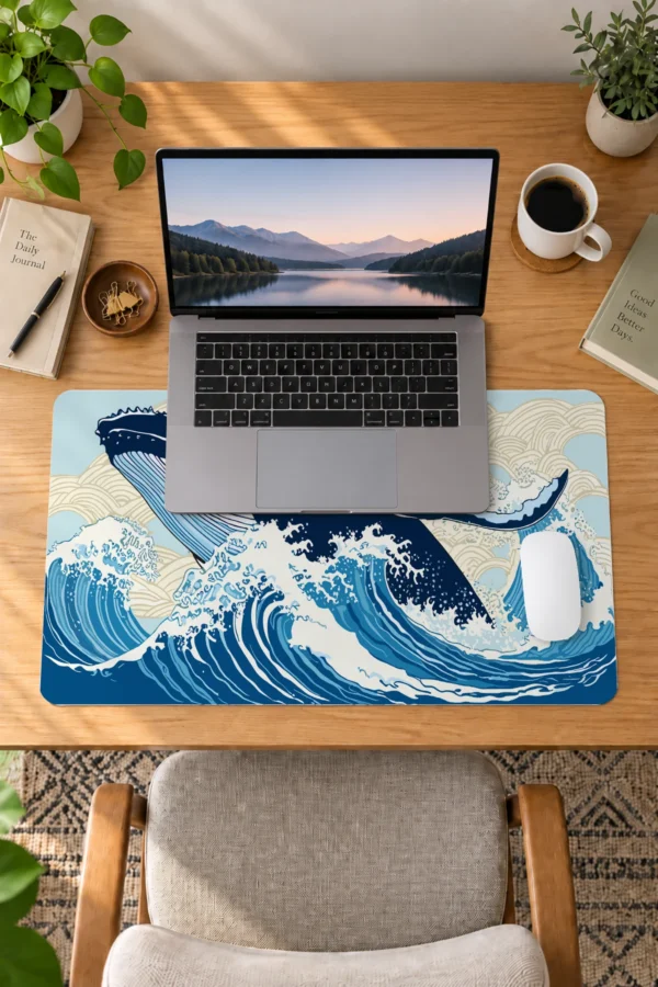 Great Wave Whale 60x40 Gaming Mousepad Great Wave Whale Dizüstü Gaming Mousepad