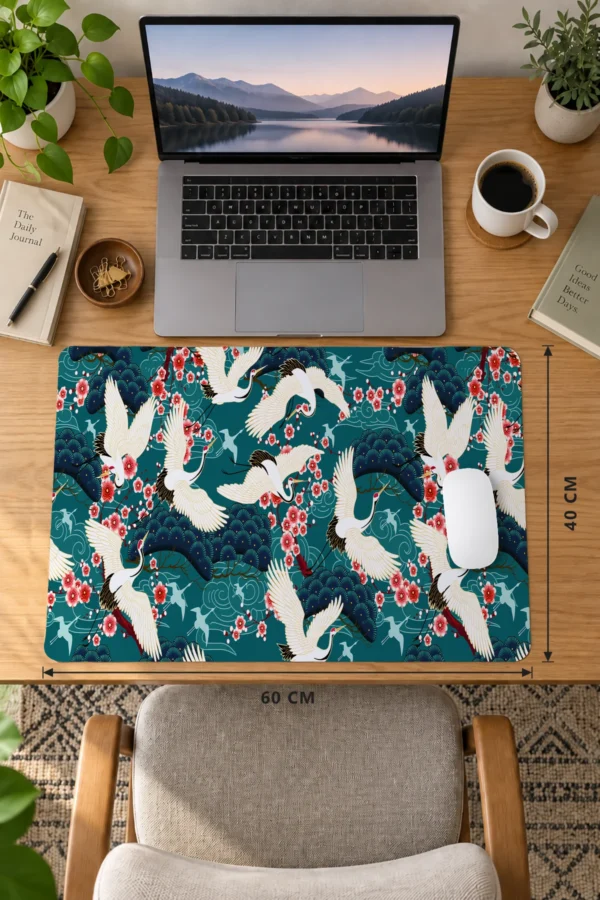 Crane Blossom Dance 60x40 Gaming Mousepad Crane Blossom Dance Dizüstü Gaming Mousepad