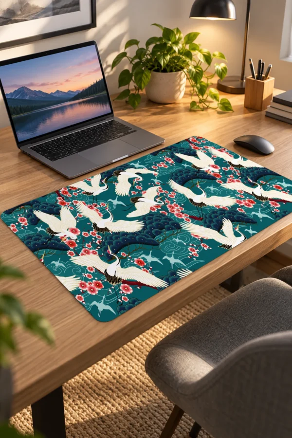 Crane Blossom Dance 60x40 Gaming Mousepad Crane Blossom Dance Dizüstü Gaming Mousepad