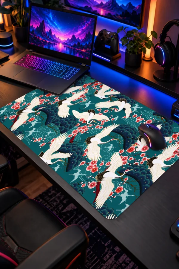 Crane Blossom Dance 60x40 Gaming Mousepad Crane Blossom Dance Dizüstü Gaming Mousepad