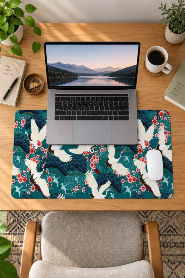 Crane Blossom Dance 60x40 Gaming Mousepad Crane Blossom Dance Dizüstü Gaming Mousepad