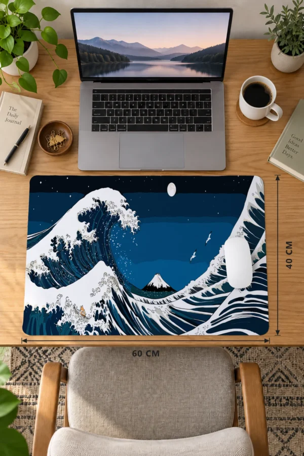 Kanagawa Night 60x40 Gaming Mousepad Kanagawa ETSY-52 Dizüstü Gaming Mousepad