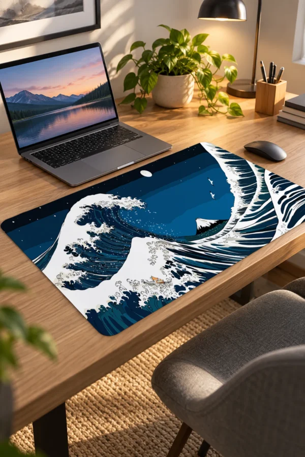 Kanagawa Night 60x40 Gaming Mousepad Kanagawa ETSY-52 Dizüstü Gaming Mousepad