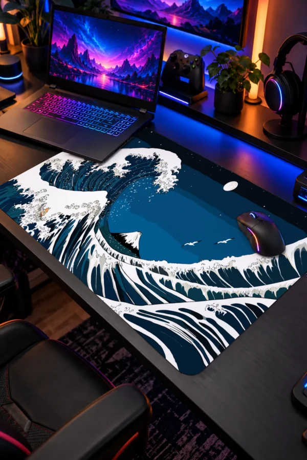 Kanagawa Night 60x40 Gaming Mousepad Kanagawa ETSY-52 Dizüstü Gaming Mousepad