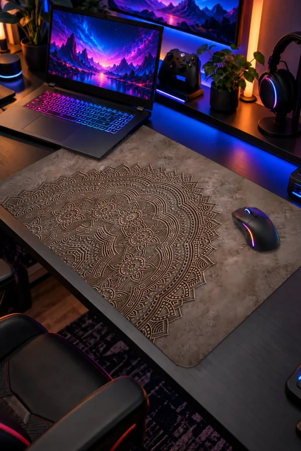 Bronze Relic Mandala 60x40 Gaming Mousepad Bronze Relic Mandala Dizüstü Gaming Mousepad