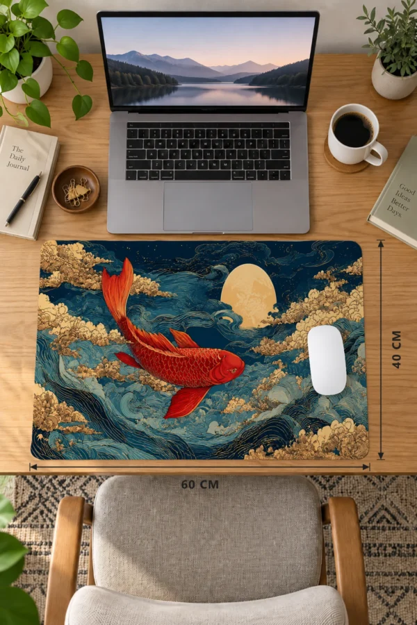 Golden Koi Tide Dizüstü Gaming Mousepad