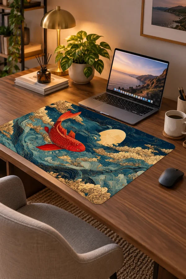Golden Koi Tide Dizüstü Gaming Mousepad