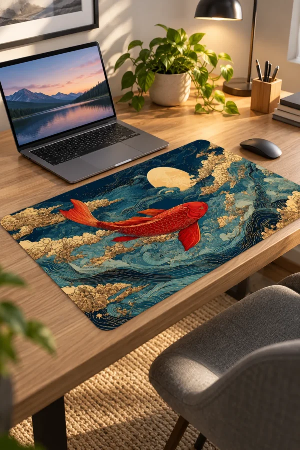 Golden Koi Tide Dizüstü Gaming Mousepad