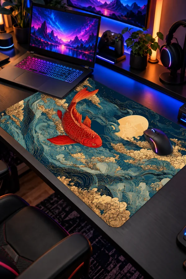 Golden Koi Tide Dizüstü Gaming Mousepad