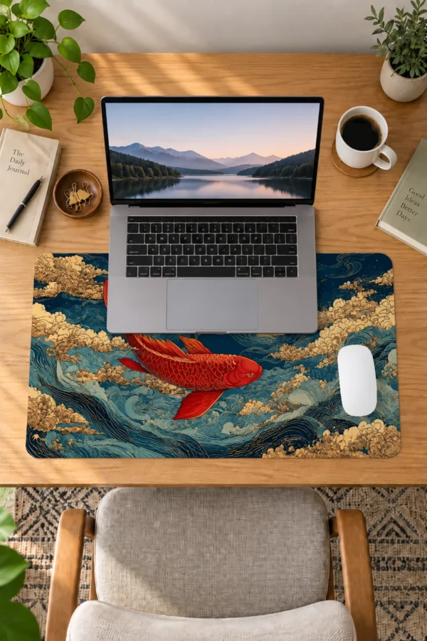 Golden Koi Tide Dizüstü Gaming Mousepad