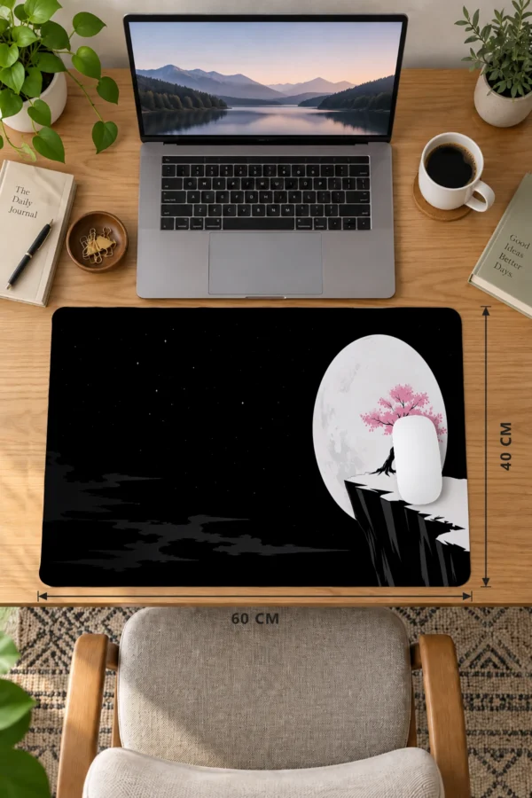 Moonlit Cliff Blossom Dizüstü Gaming Mousepad