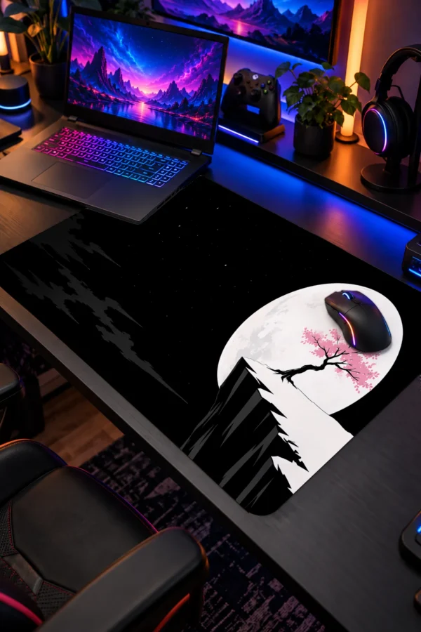 Moonlit Cliff Blossom Dizüstü Gaming Mousepad