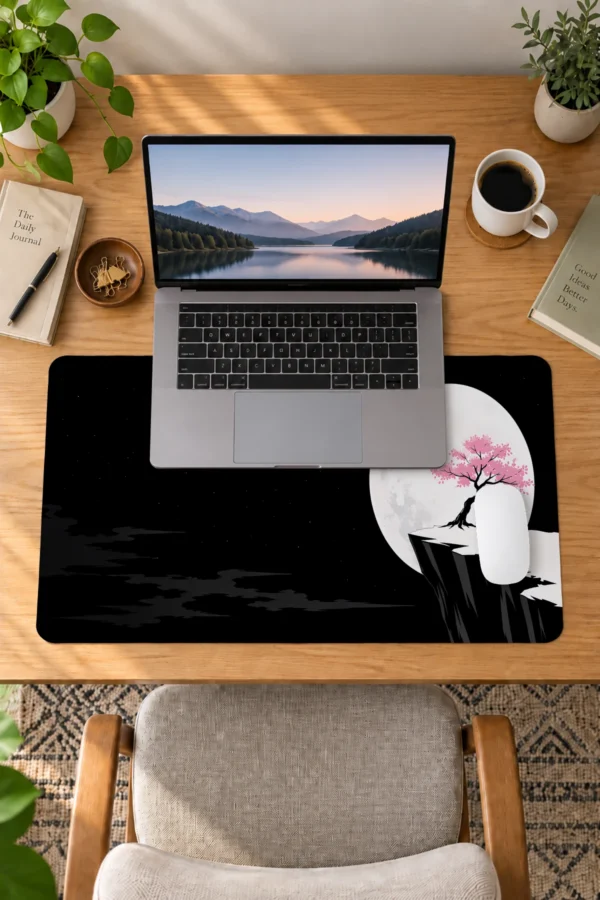 Moonlit Cliff Blossom Dizüstü Gaming Mousepad