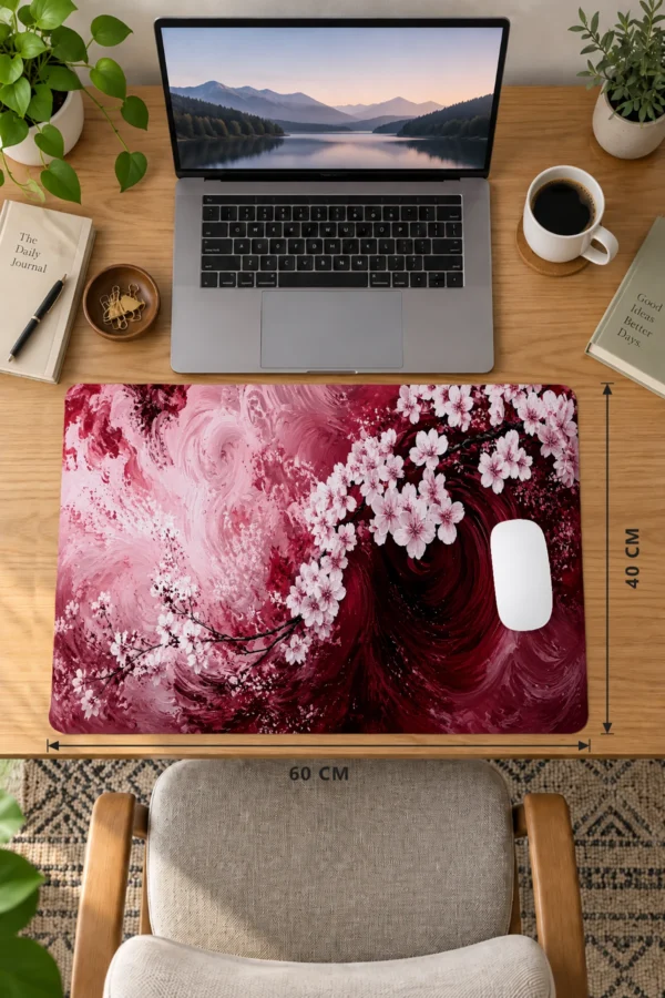Crimson Blossom Vortex Dizüstü Gaming Mousepad