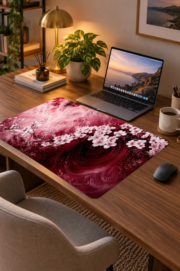 Crimson Blossom Vortex Dizüstü Gaming Mousepad