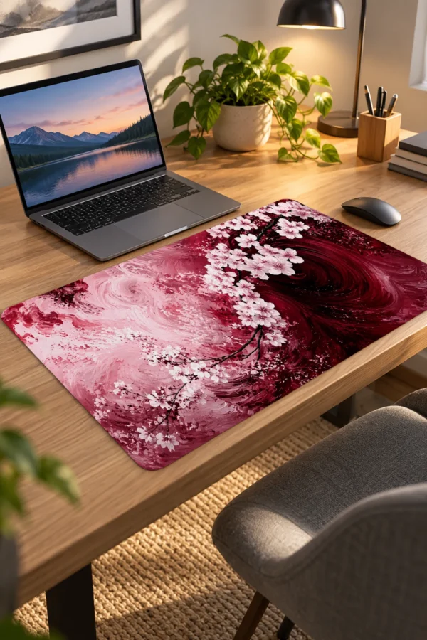 Crimson Blossom Vortex Dizüstü Gaming Mousepad