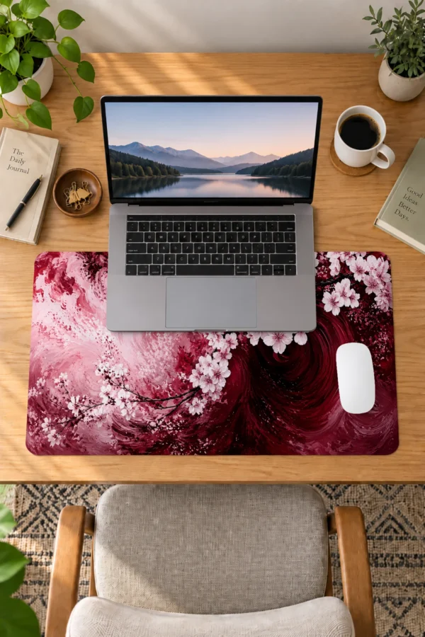 Crimson Blossom Vortex Dizüstü Gaming Mousepad