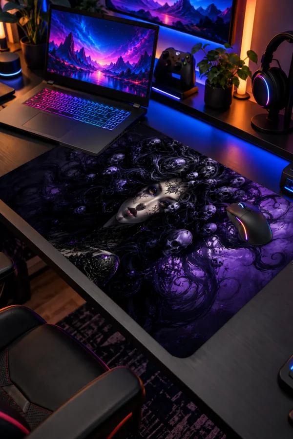 Violet Skull Siren Dizüstü Gaming Mousepad
