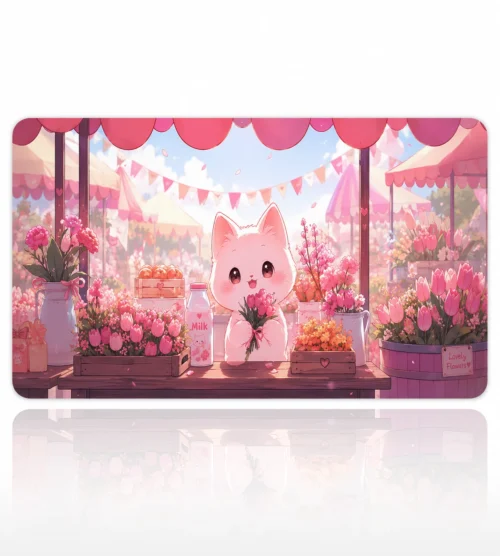 Tulip Market Kitty 60x40 Gaming Mousepad Tulip Market Kitty Dizüstü Gaming Mousepad