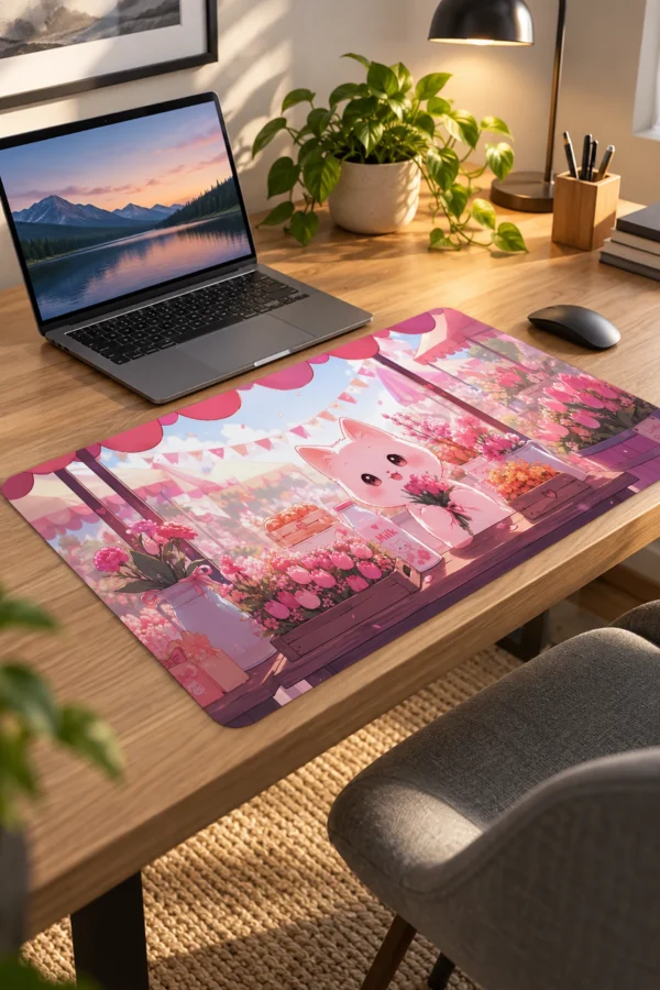 Tulip Market Kitty 60x40 Gaming Mousepad Tulip Market Kitty Dizüstü Gaming Mousepad