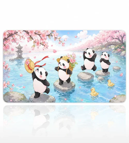Panda Blossom Stream 60x40 Gaming Mousepad Panda Blossom Stream Dizüstü Gaming Mousepad