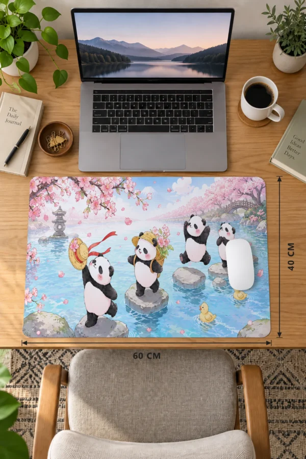 Panda Blossom Stream Dizüstü Gaming Mousepad
