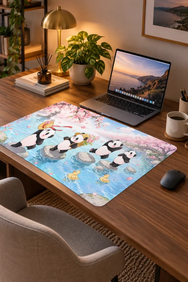 Panda Blossom Stream Dizüstü Gaming Mousepad