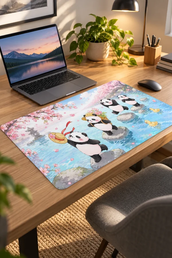 Panda Blossom Stream Dizüstü Gaming Mousepad