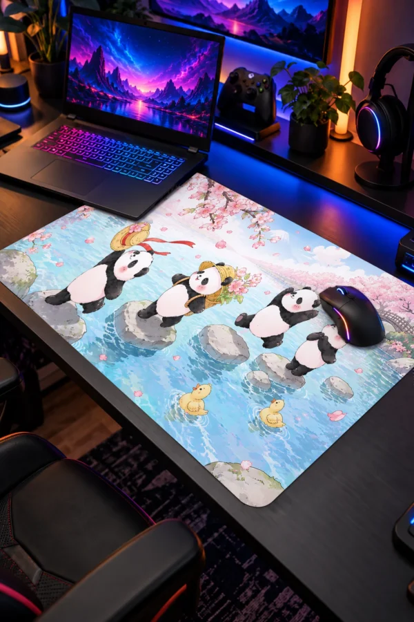 Panda Blossom Stream Dizüstü Gaming Mousepad