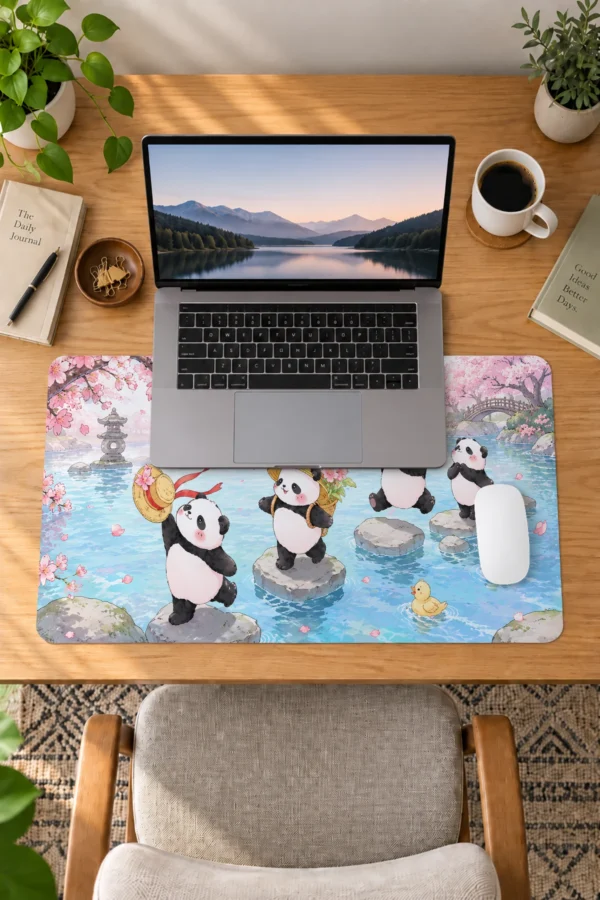 Panda Blossom Stream Dizüstü Gaming Mousepad