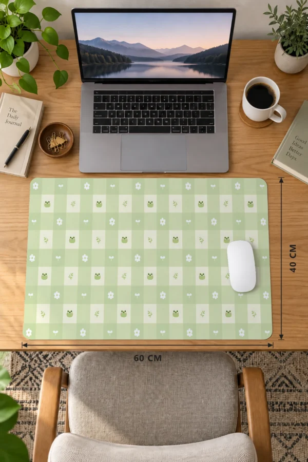 Froggy Gingham 60x40 Gaming Mousepad Froggy Gingham Dizüstü Gaming Mousepad