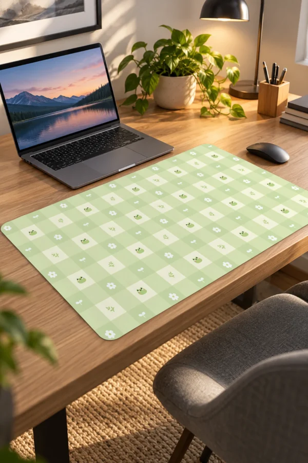 Froggy Gingham 60x40 Gaming Mousepad Froggy Gingham Dizüstü Gaming Mousepad