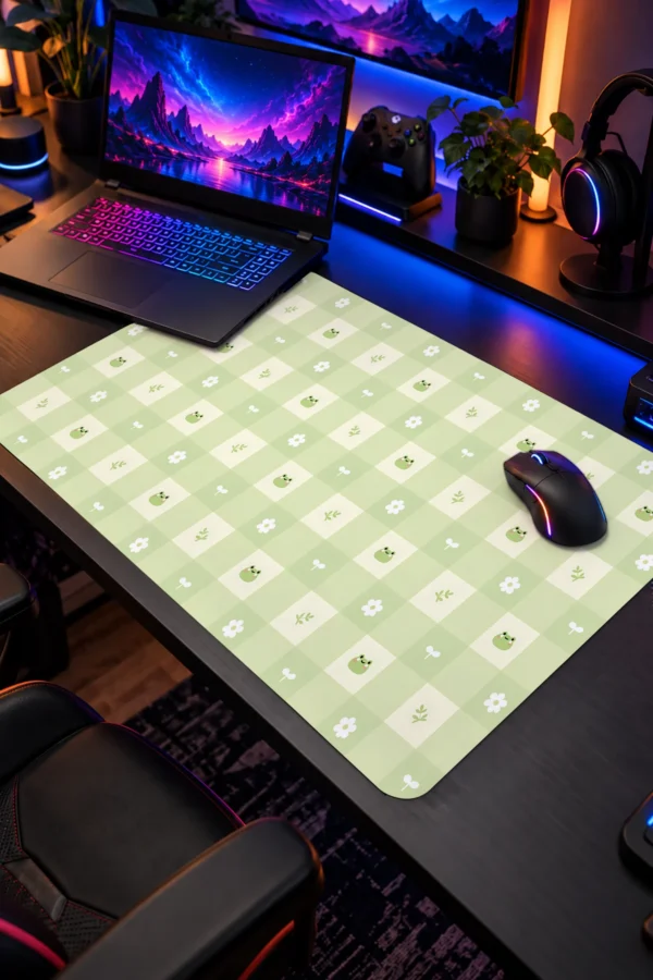 Froggy Gingham 60x40 Gaming Mousepad Froggy Gingham Dizüstü Gaming Mousepad