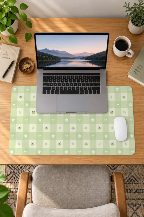 Froggy Gingham 60x40 Gaming Mousepad Froggy Gingham Dizüstü Gaming Mousepad