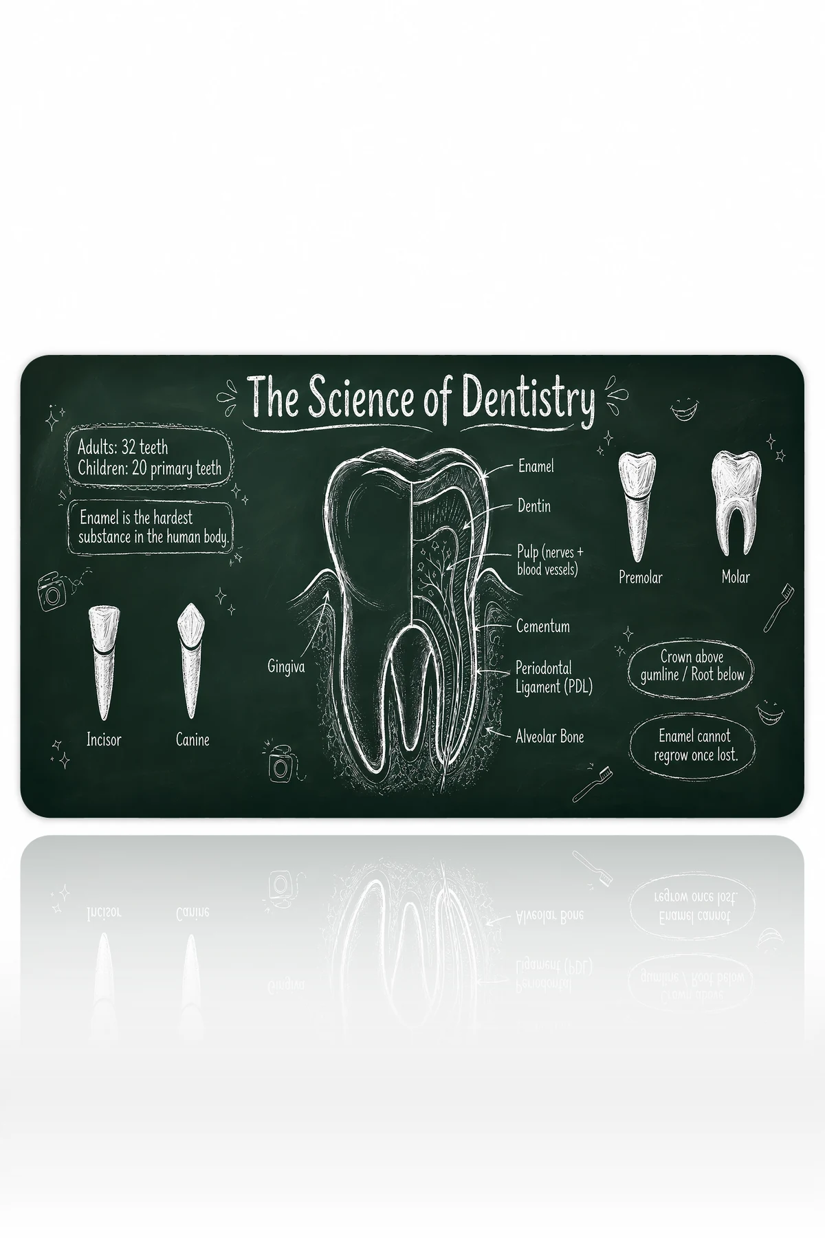 Chalkboard Molar 60x40 Gaming Mousepad Chalkboard Molar Dizüstü Gaming Mousepad