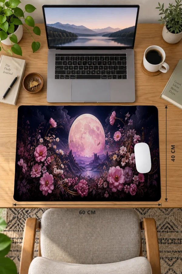 Rose Moon Garden Dizüstü Gaming Mousepad